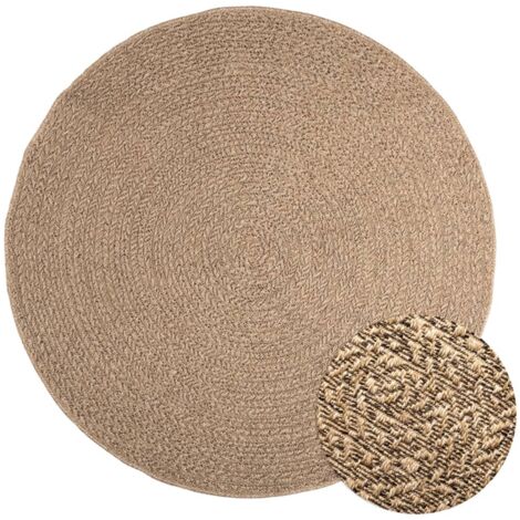 Vidaxl – Tapis kilim rond 160 cm – Aspect jute pour intérieur et extérieur – Résistant aux UV – Facile à nettoyer avec tuyau d'arrosage