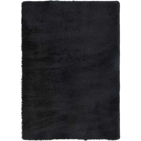 vidaXL Tapis shaggy à poils longs NAVARRA noir 160x230 cm polyester