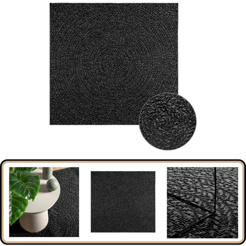 Vidaxl - Tapis zizur 120x120 cm aspect de jute intérieur extérieur