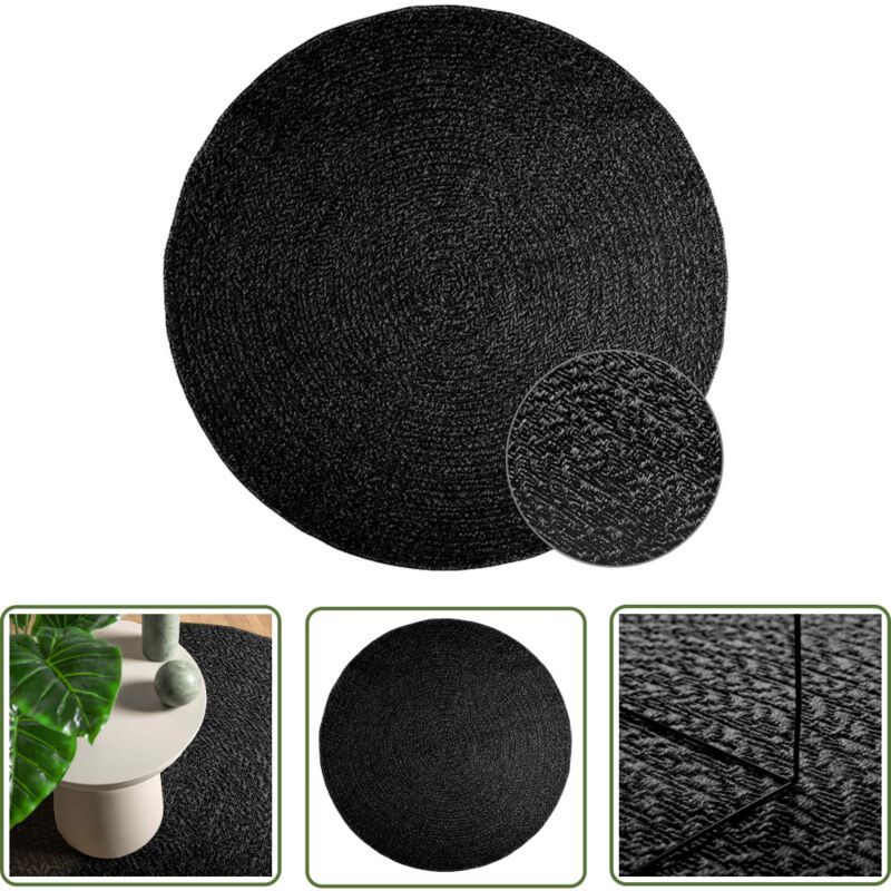 The Living Store - vidaXL Tapis zizur ø 160 cm aspect de jute intérieur extérieur