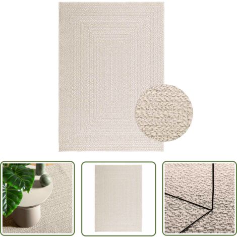 vidaXL Tapis ZIZUR crème 120x170 cm aspect de jute intérieur extérieur