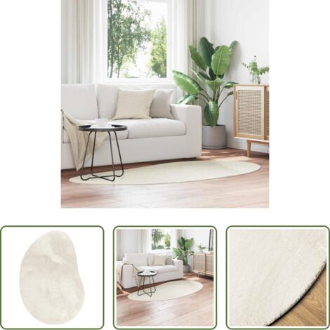 vidaXL Tappeti antiscivolo -  Tappeti per area HUARTE Crema 100 x 200 cm Poliestere
