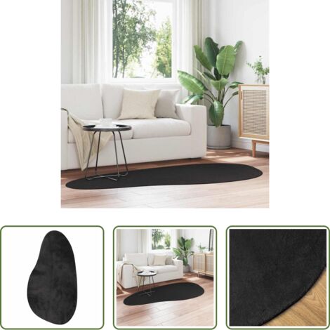 vidaXL Tappeti antiscivolo -  Tappeti per area HUARTE Nero 100 x 200 cm Poliestere
