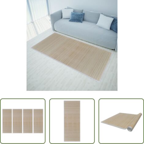 vidaXL Tappeti in bambù antiscivolo -  Tappeti Rettangolari in Bambù Naturale 4 pz 120x180 cm