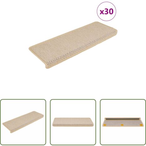 vidaXL Tappeti in sisal -  Tappeti Autoadesivi Scale Aspetto Sisal 30 pz 65x21x4 cm Berber