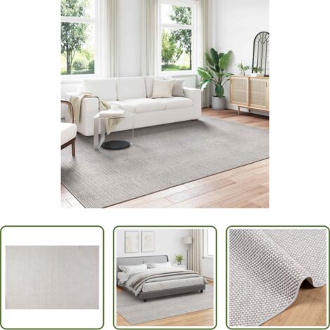 vidaXL Tappeti lavabili -  Tappeti per area LUGO Crema e Grigio 280 x 200 cm Poliestere
