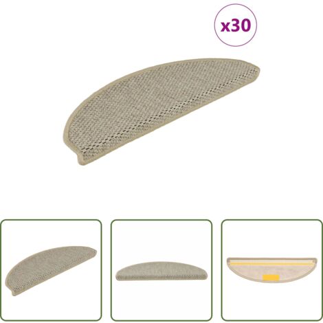 vidaXL Tappeti per scale in sisal -  Tappeti Adesivi Scale Aspetto Sisal 30pz 65x21x4cm Verde Chiaro