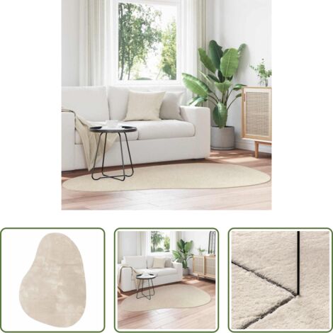 vidaXL Tappeti per soggiorno -  Tappeti per area HUARTE Beige 140 x 200 cm Poliestere
