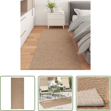 vidaXL Tappeti per soggiorno -  Tappeti per area Moiré AGIRA Naturale 200 x 80 cm Poliestere