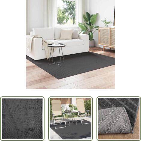 vidaXL Tappeti per soggiorno -  Tappeti per area PALMERAS Antracite 200 x 200 cm Poliestere