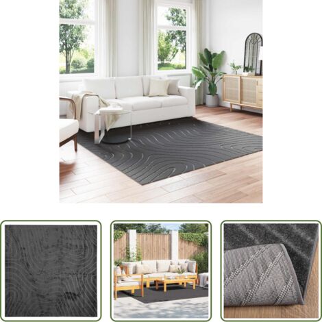 vidaXL Tappeti per soggiorno -  Tappeti per area PALMERAS Antracite 240 x 240 cm Poliestere