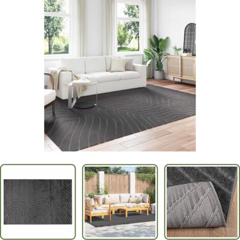 vidaXL Tappeti per soggiorno -  Tappeti per area PALMERAS Antracite 340 x 240 cm Poliestere