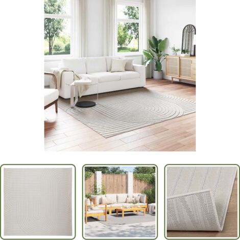 vidaXL Tappeti per soggiorno -  Tappeti per area Quadrato PALMERAS Crema 240 x 240 cm