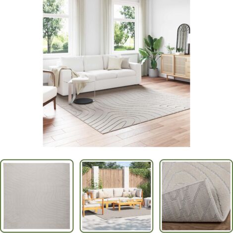 vidaXL Tappeti per soggiorno -  Tappeti per area Quadrato PALMERAS Crema 240 x 240 cm