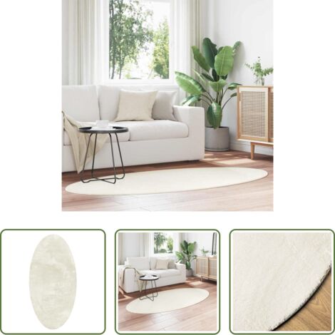 vidaXL Tappeti pieghevoli -  Tappeti per area Ovale HUARTE Crema 100 x 200 cm