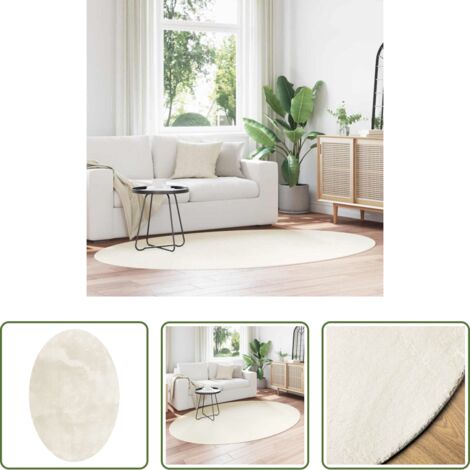 vidaXL Tappeti pieghevoli -  Tappeti per area Ovale HUARTE Crema 160 x 230 cm