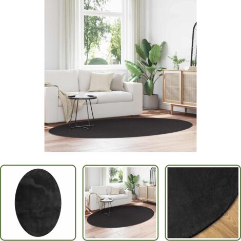 vidaXL Tappeti pieghevoli -  Tappeti per area Ovale HUARTE Nero 160 x 230 cm 100% Poliestere