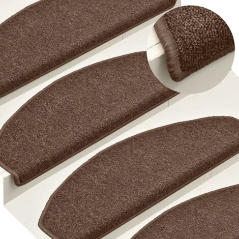 vidaXL Tappetini per scale 15 pz 65x24x4 cm Marrone Semicircolari Grandi