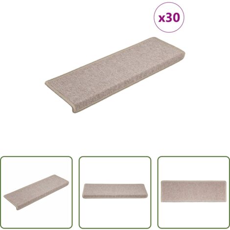 vidaXL Tappetini per scale 30 pz -  Tappetini per scale 30 pz 65x21x4 cm Talpa Bordo rettangolare