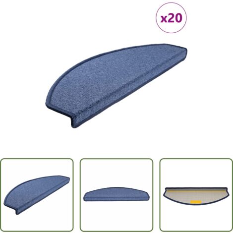 vidaXL Tappetini per scale blu -  Tappetini per scale 20 pz 65x24x4 cm Blu Semicircolari Grandi