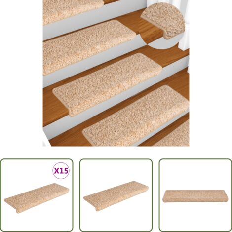 vidaXL Tappetini per scale oro -  Tappetini per scale 15 pz 65x21x4 cm Oro Bordo rettangolare