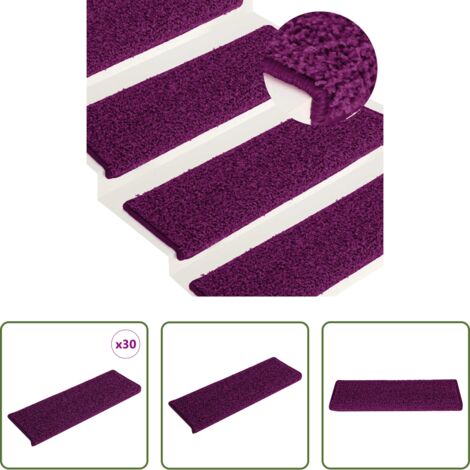 vidaXL Tappetini per scale rosa -  Tappetini per scale 30 pz 65x21x4 cm Rosa Bordo rettangolare
