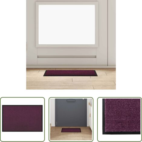 vidaXL Tappetino anti-scivolo -  Tappetino Bordò 60 x 40 x 1.2 cm Tessuto Teddy