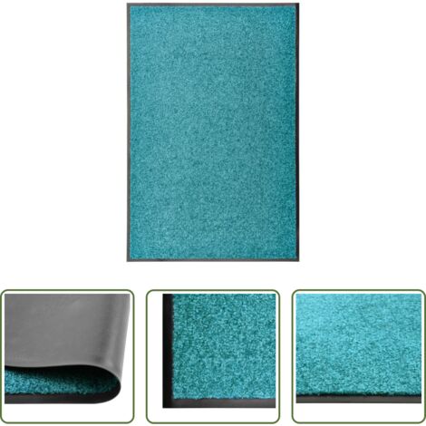 vidaXL Tappetino antiscivolo -  Zerbino Lavabile Ciano 60x90 cm