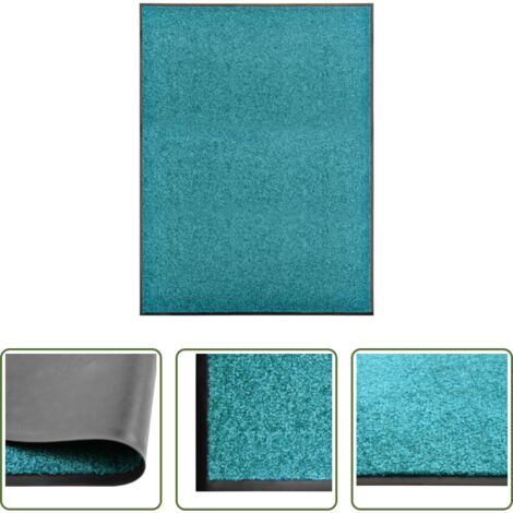 vidaXL Tappetino antiscivolo -  Zerbino Lavabile Ciano 90x120 cm