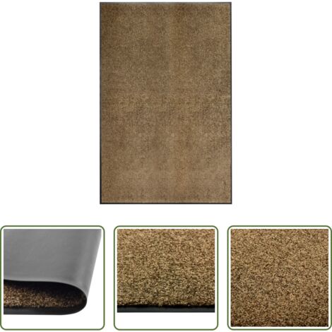 vidaXL Tappetino antiscivolo -  Zerbino Lavabile Marrone 120x180 cm
