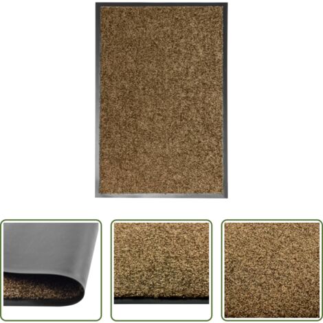 vidaXL Tappetino antiscivolo -  Zerbino Lavabile Marrone 40x60 cm