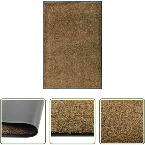 vidaXL Tappetino antiscivolo -  Zerbino Lavabile Marrone 60x90 cm