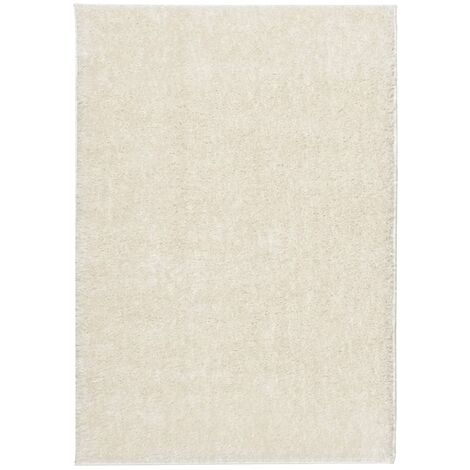 vidaXL Tappeto a Pelo Lucido Lungo ISTAN Effetto Crema 140x200 cm