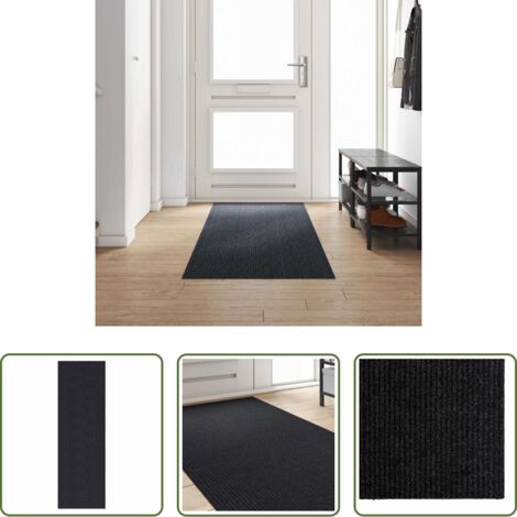 vidaXL Tappeto antiscivolo -  Runner in Moquette Antracite 80 x 300 cm Tessuto