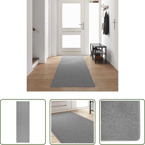 vidaXL Tappeto antiscivolo -  Runner in Moquette Grigio chiaro 80 x 500 cm 100% Polipropilene