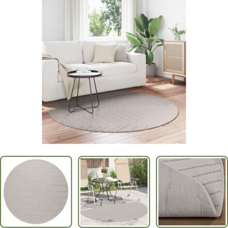 vidaXL Tappeto antiscivolo -  Tappeti per area Rotondo PALMERAS Crema Ø 160 CM Poliestere