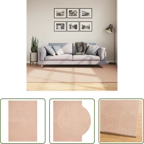 vidaXL Tappeto antiscivolo -  Tappeto a Pelo Corto HUARTE Morbido e Lavabile Rosato 160x230cm
