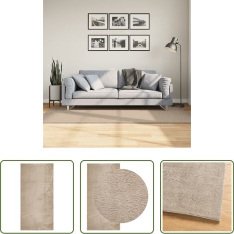 vidaXL Tappeto antiscivolo -  Tappeto a Pelo Corto HUARTE Morbido e Lavabile Sabbia 100x200cm