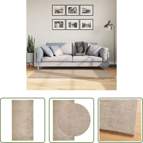 vidaXL Tappeto antiscivolo -  Tappeto a Pelo Corto HUARTE Morbido e Lavabile Sabbia 80x150 cm