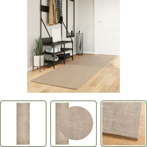 vidaXL Tappeto antiscivolo -  Tappeto a Pelo Corto HUARTE Morbido e Lavabile Sabbia 80x250 cm