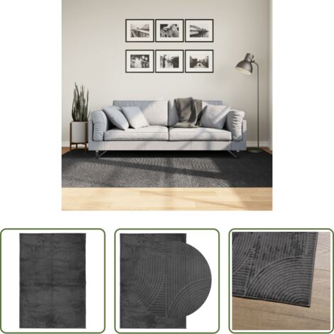 vidaXL Tappeto antiscivolo -  Tappeto IZA a Pelo Corto Aspetto Scandinavo antracite 160x230cm