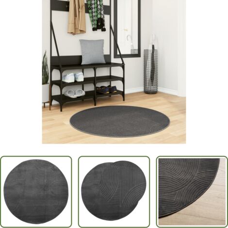 vidaXL Tappeto antiscivolo -  Tappeto IZA a Pelo Corto con Aspetto Scandinavo Ø100 cm