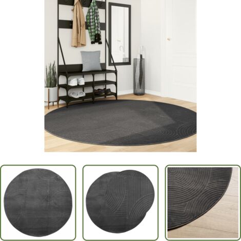vidaXL Tappeto antiscivolo -  Tappeto IZA a Pelo Corto con Aspetto Scandinavo Ø200 cm