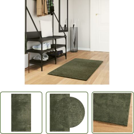 vidaXL Tappeto antiscivolo -  Tappeto Pelo Corto HUARTE Morbido Lavabile Verde Bosco 60x110cm