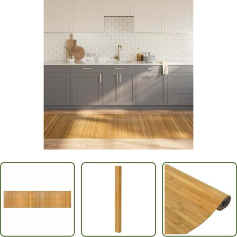 vidaXL Tappeto antiscivolo -  Tappeto Rettangolare Naturale 100x400 cm in Bambù