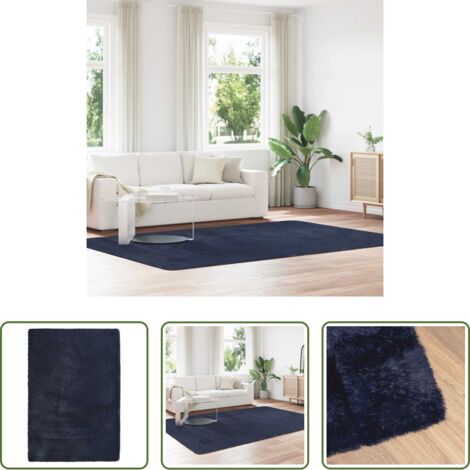 vidaXL Tappeto antiscivolo -  Tappeto Shaggy a Pelo Lungo NAVARRA Blu Marino 200x290 cm