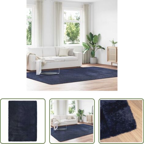 vidaXL Tappeto antiscivolo -  Tappeto Shaggy a Pelo Lungo NAVARRA Blu Marino 240x340 cm