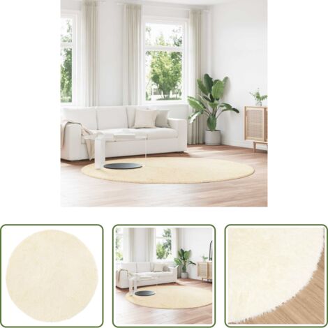 vidaXL Tappeto antiscivolo -  Tappeto Shaggy a Pelo Lungo NAVARRA Crema 240x240 cm poliestere