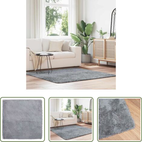 vidaXL Tappeto antiscivolo -  Tappeto Shaggy a Pelo Lungo NAVARRA Grigio Chiaro 160x160 cm