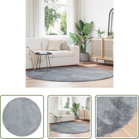 vidaXL Tappeto antiscivolo -  Tappeto Shaggy a Pelo Lungo NAVARRA Grigio Chiaro 200x200 cm